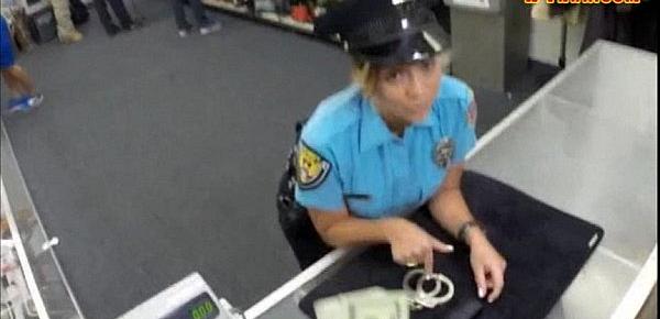  Busty and big ass police officer nailed by pawn man for cash
